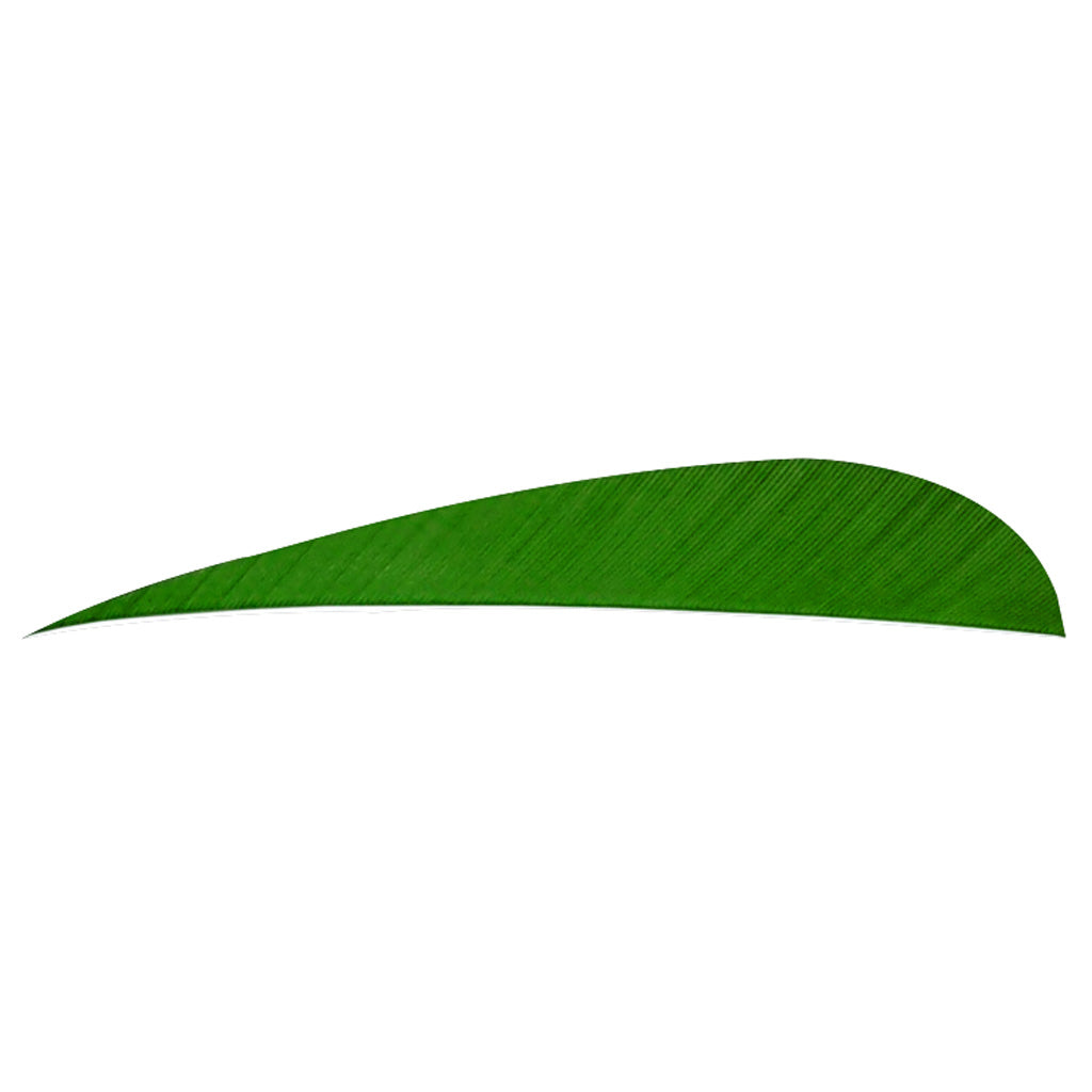 Trueflight Parabolic Feathers Green 4 in. RW - 100 Pack