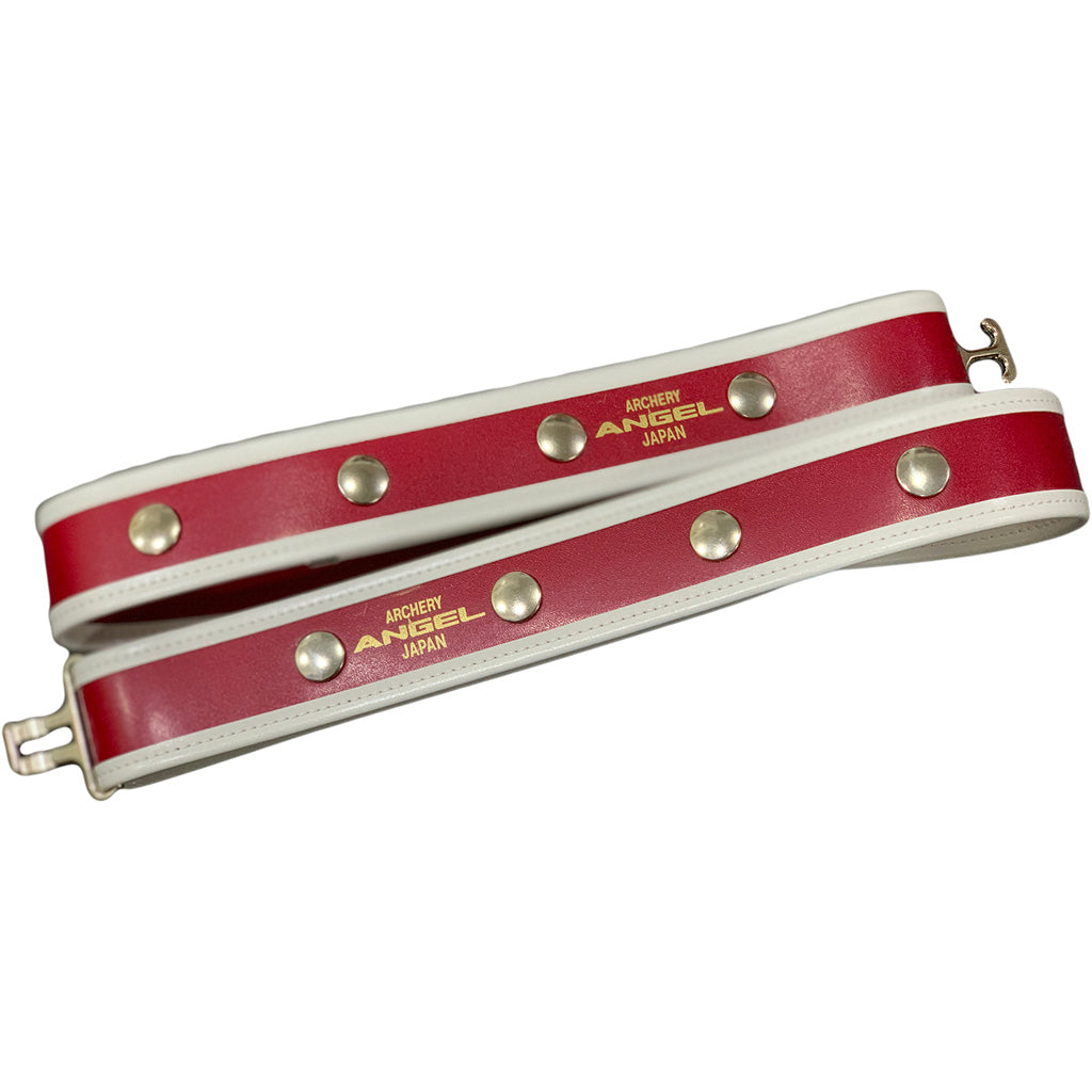 Angel Archery Quiver Belt Red with White Trim - Long Style