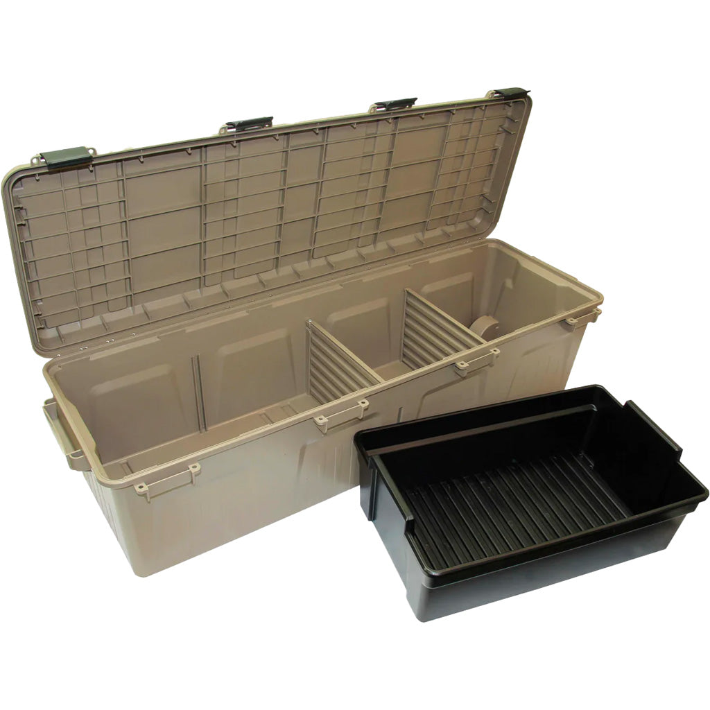 MTM The Mule Mobile Gear Carrier Wheeled Crate w/ Divider - Dark Earth