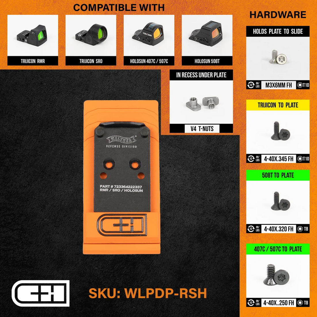 Optics Adapter Plate - Walther Defense PDP 1.0