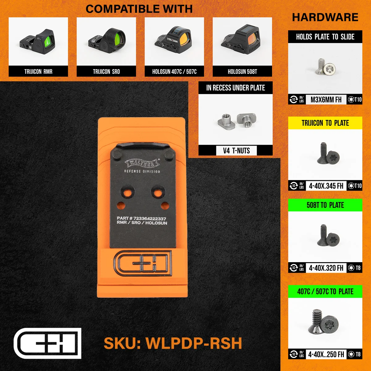 Optics Adapter Plate - Walther Defense PDP 1.0