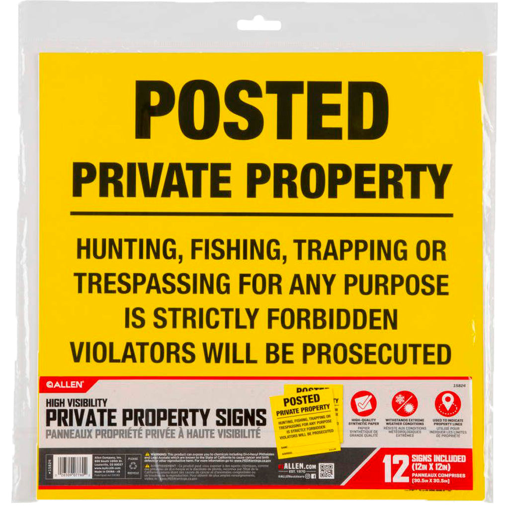 Allen Posted No Trespassing Signs 12 pk.