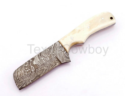 White Bone Handle Cowboy Bull Cutter Knife for Trail and Everyday Use
