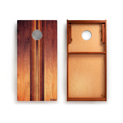 2ft x 4ft Graphic Wood Classic Cornhole Set | Natural Surf Beach Collection