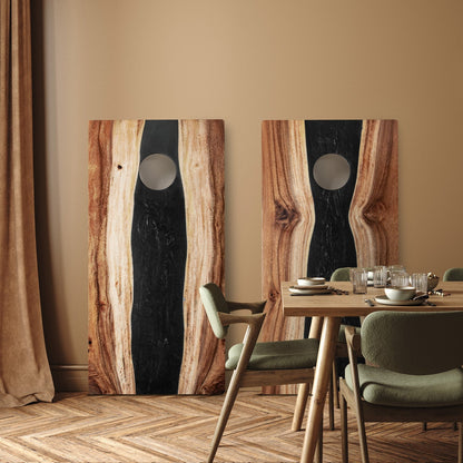 2ft x 4ft Resin &amp; Wood Classic Cornhole Set | Live Edge River Collection
