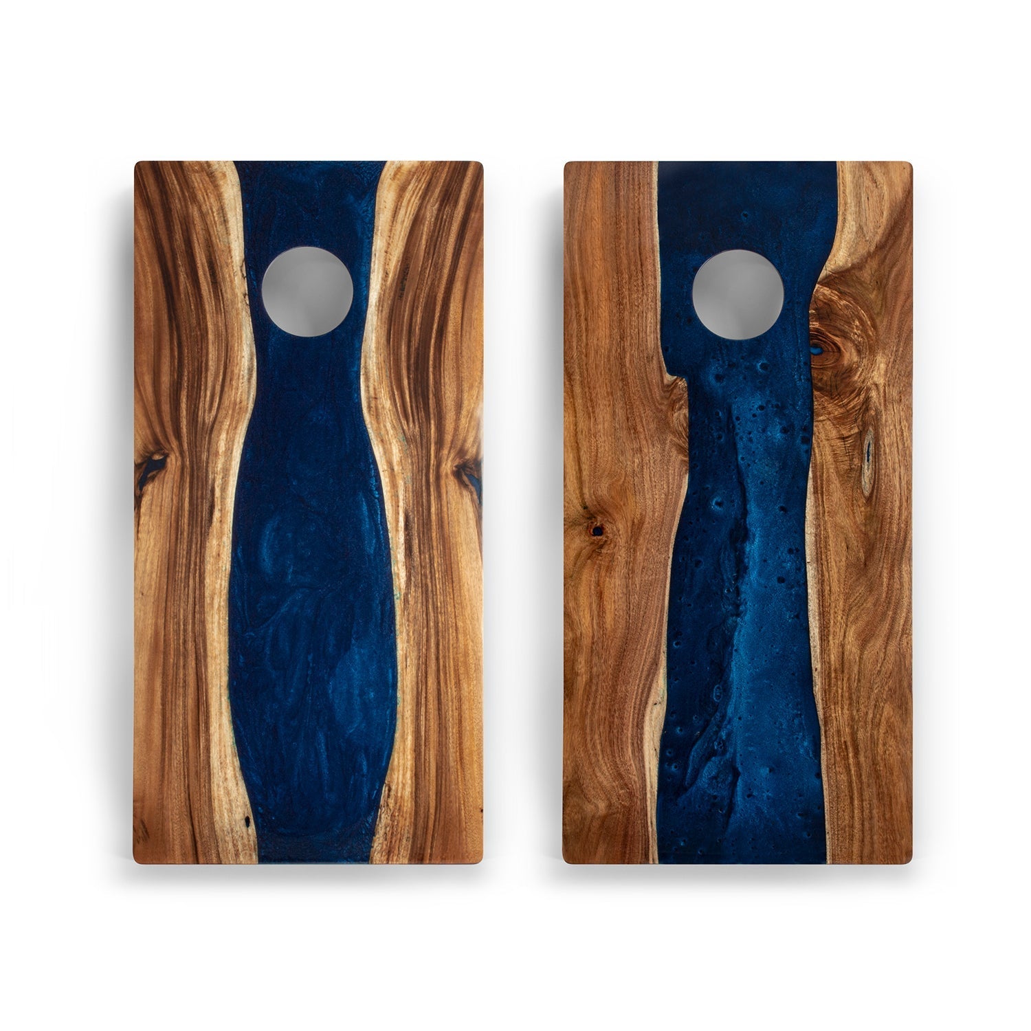 2ft x 4ft Resin &amp; Wood Classic Cornhole Set | Live Edge River Collection