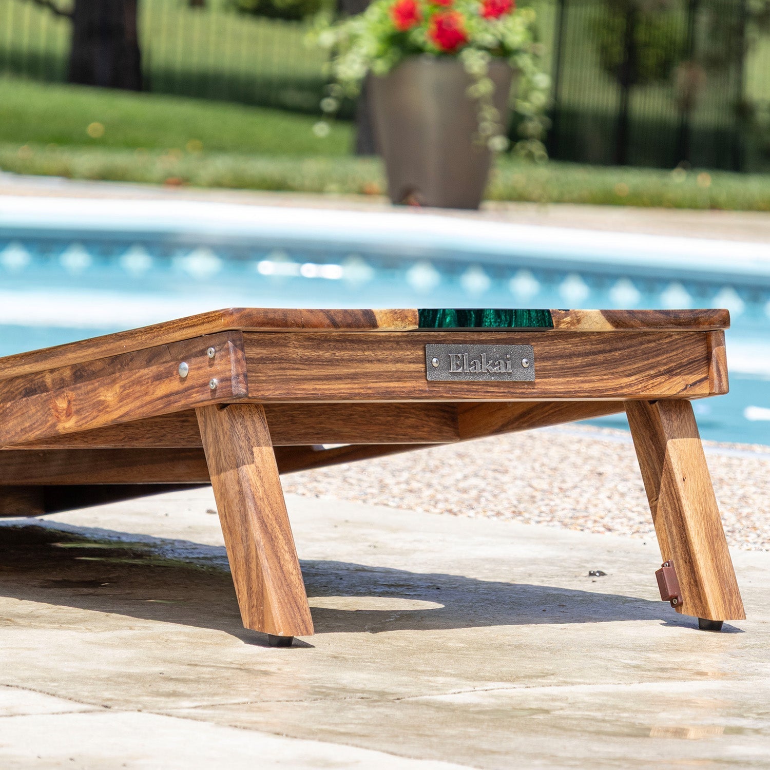 2ft x 4ft Resin &amp; Wood Classic Cornhole Set | Live Edge River Collection