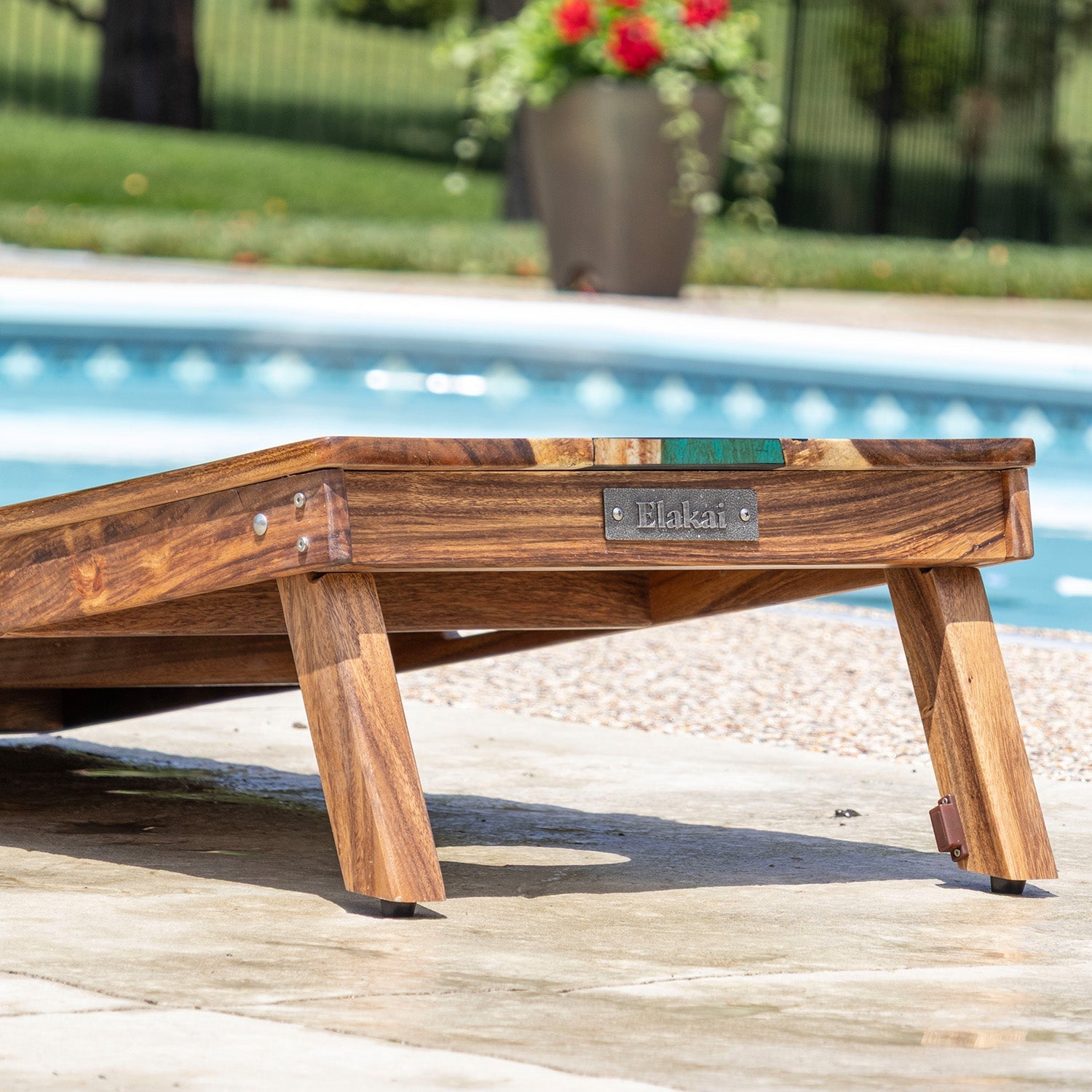 2ft x 4ft Resin &amp; Wood Classic Cornhole Set | Live Edge River Collection
