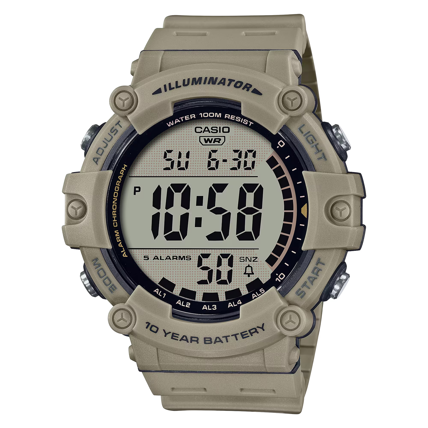 Classic Digital Watch w/ 10-Year Battery