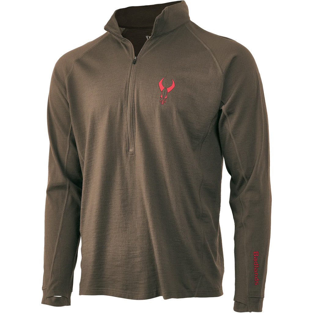 Badlands Pecora Midweight Merino 1/4 Zip MUD Large