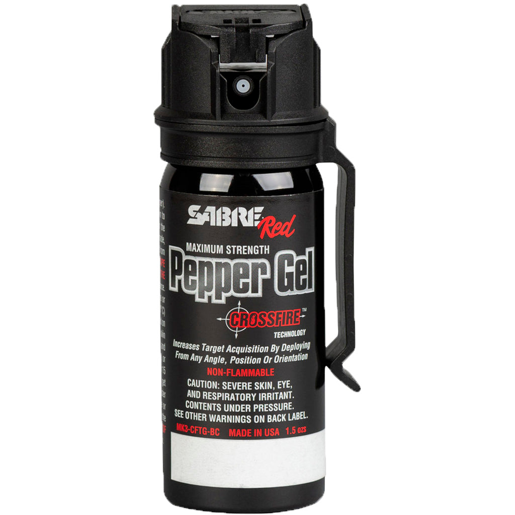 Sabre Red Crossfire Pepper Gel Belt Clip 1.5 oz. - Police Strength Self-Defense (Open Box)