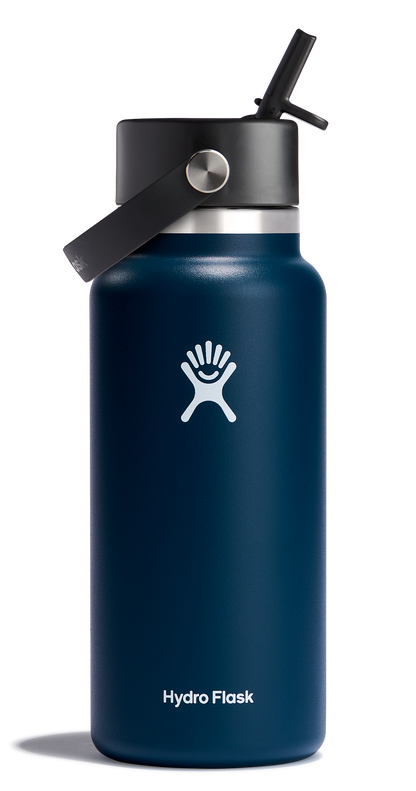 Wide Mouth Insulated Water Bottle w/ Flex Straw Cap