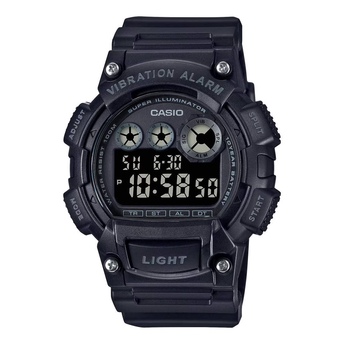 Classic Digital Watch w/ Vibration Alarm &amp; Super Bright Backlight