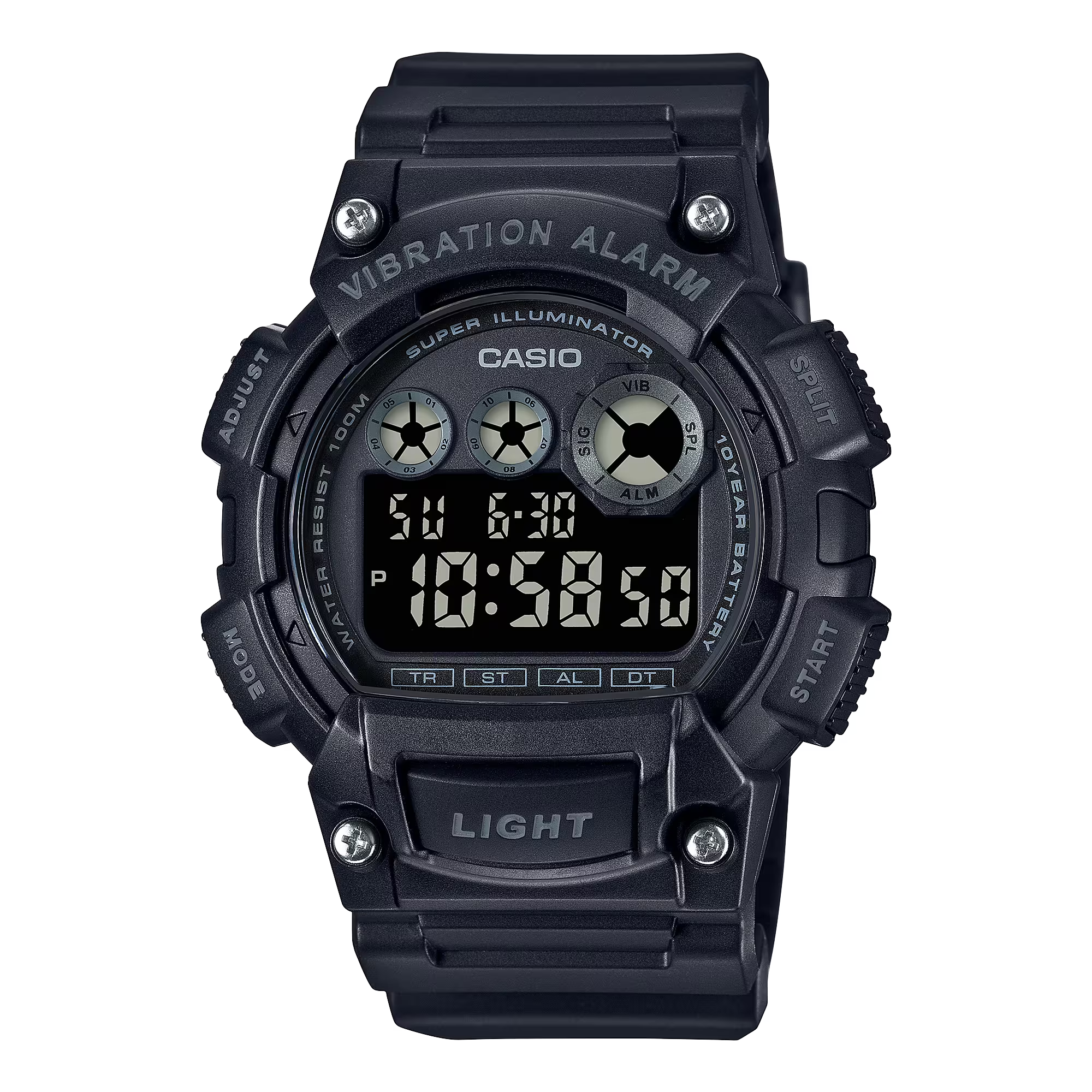 Classic Digital Watch w/ Vibration Alarm &amp; Super Bright Backlight