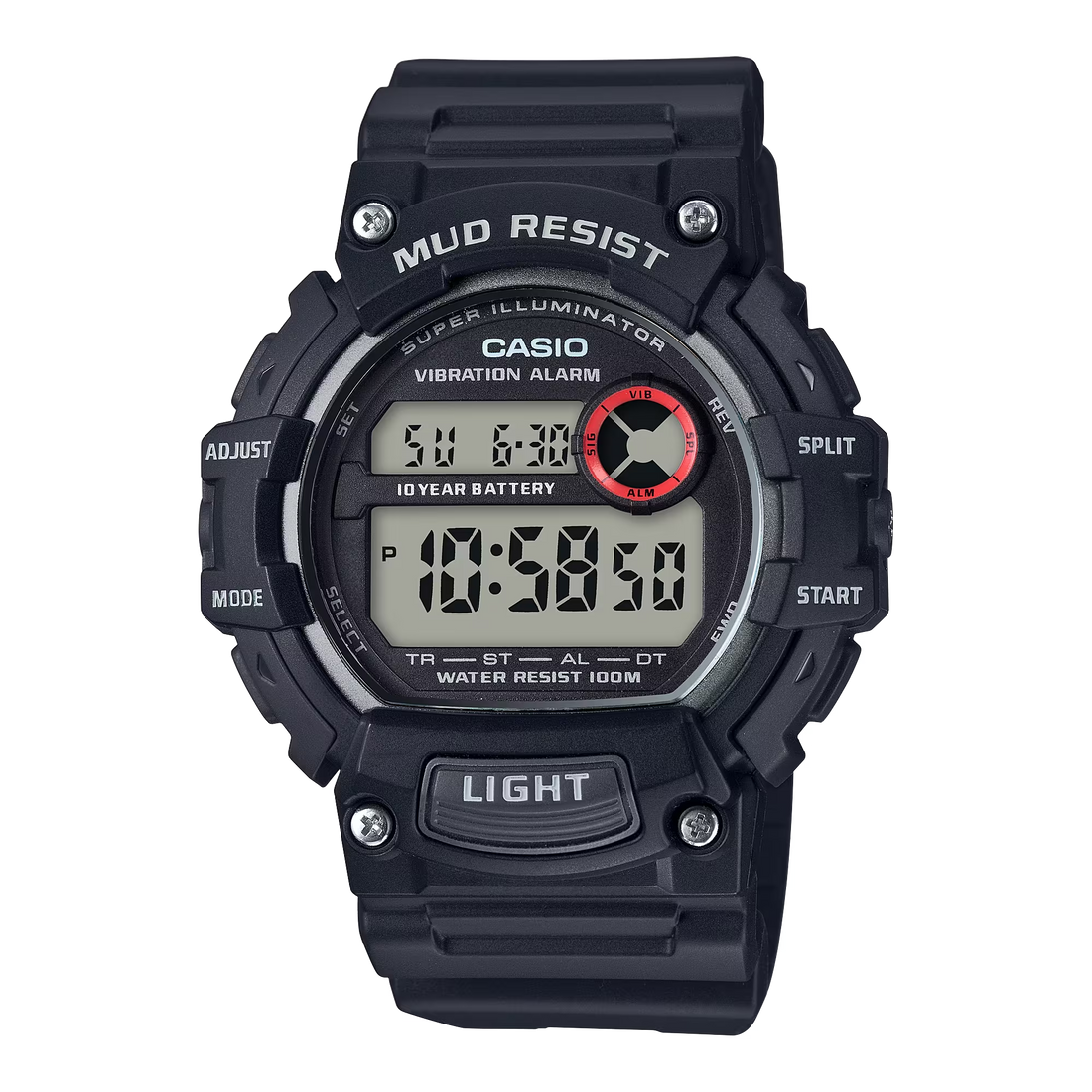 Mud-Resistant Digital Watch w/ Vibration Alarm