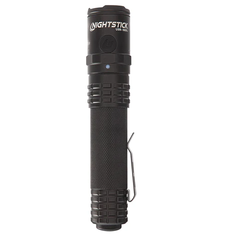USB Dual-Light Tactical Flashlight - Black