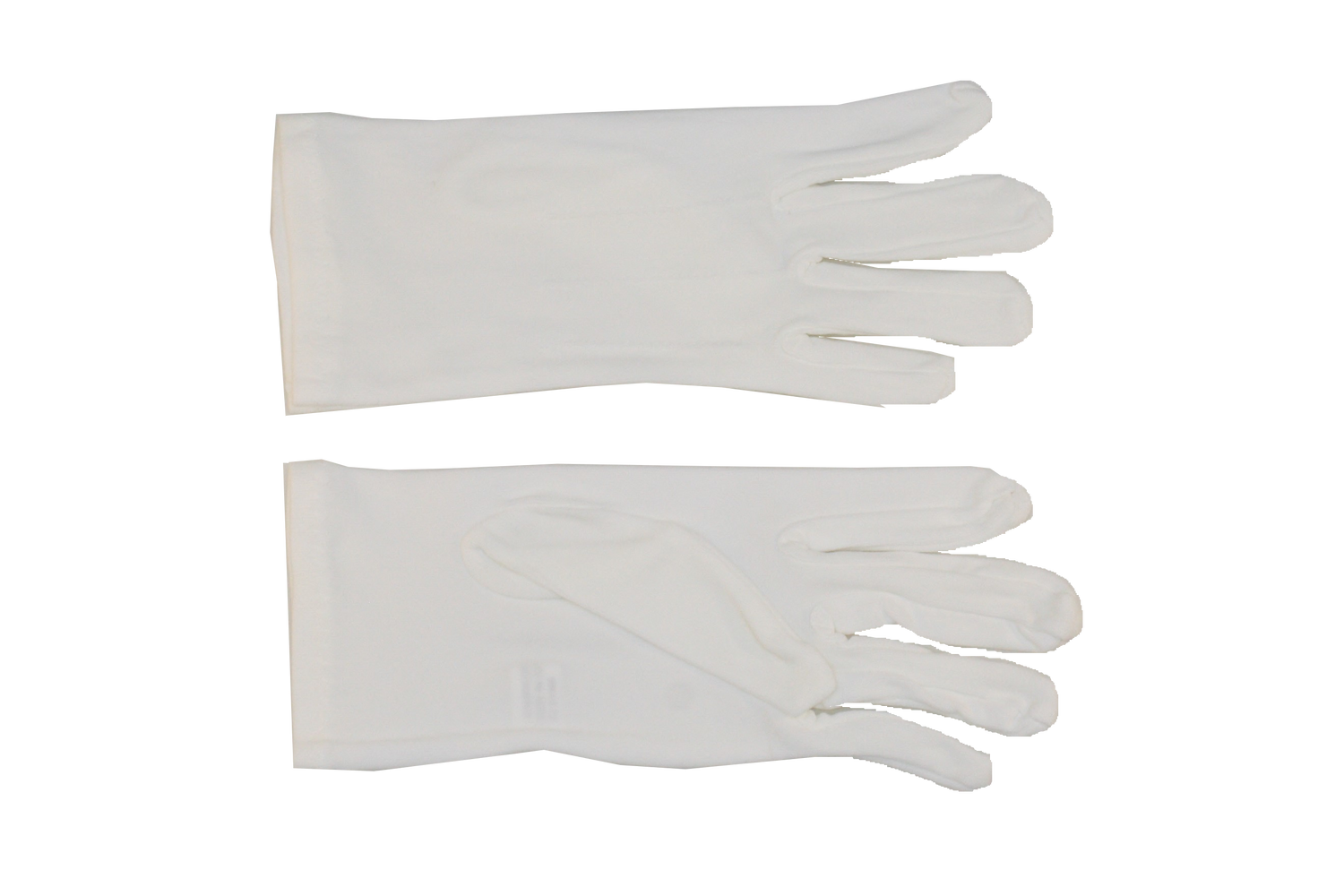 Parade Slip-On Gloves - Nylon Stretch w/ Raised Pointing - White
