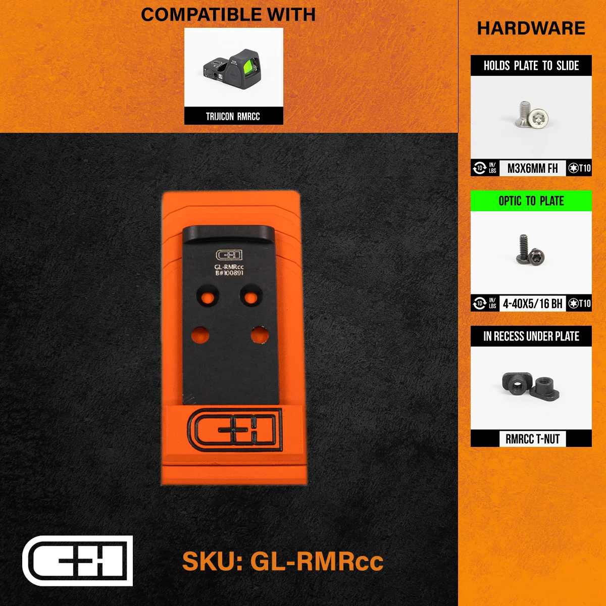 Optics Adapter Plate - For Glock MOS V4 MIL/LEO