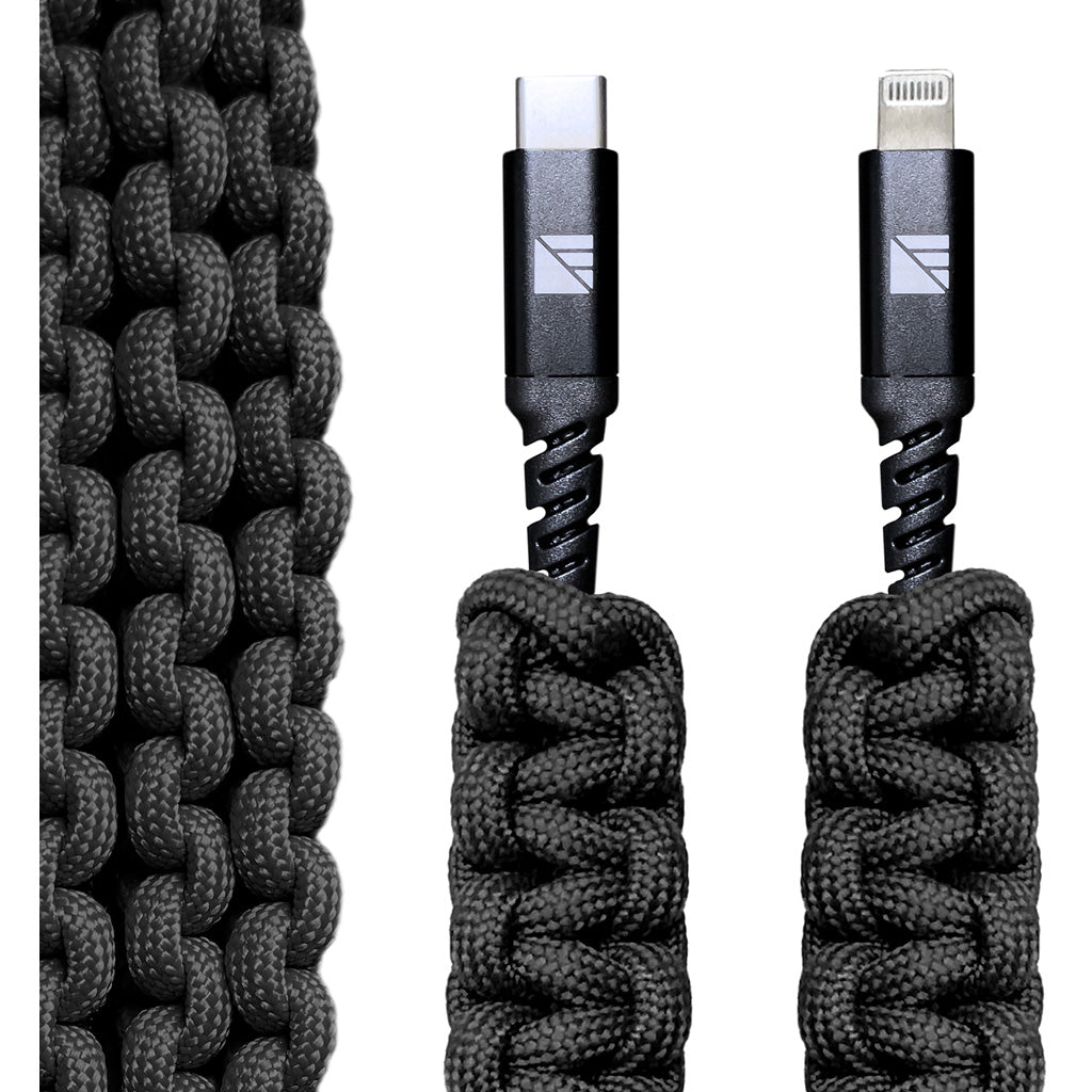 Dark Energy Lightning to C Paracord Cable Black - Part Number 1301854