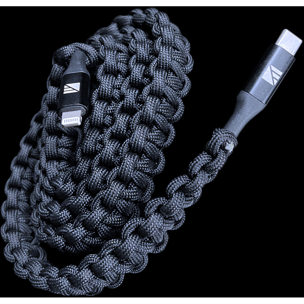 Dark Energy Lightning to C Paracord Cable Black - Part Number 1301854
