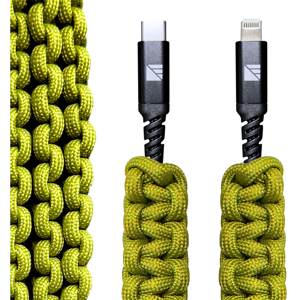 Dark Energy Lightning to C Paracord Cable Green - Part Number N/A