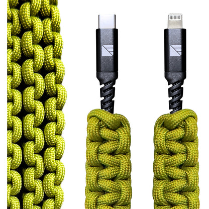 Dark Energy Lightning to C Paracord Cable Green - Part Number N/A