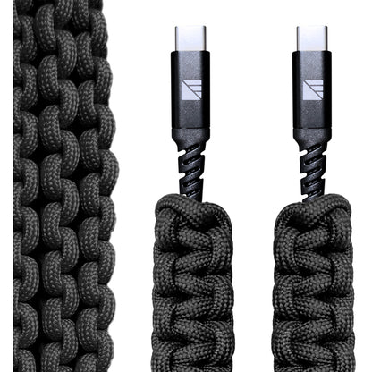 Dark Energy USB C to C Paracord Cable Black - Part Number 1301857
