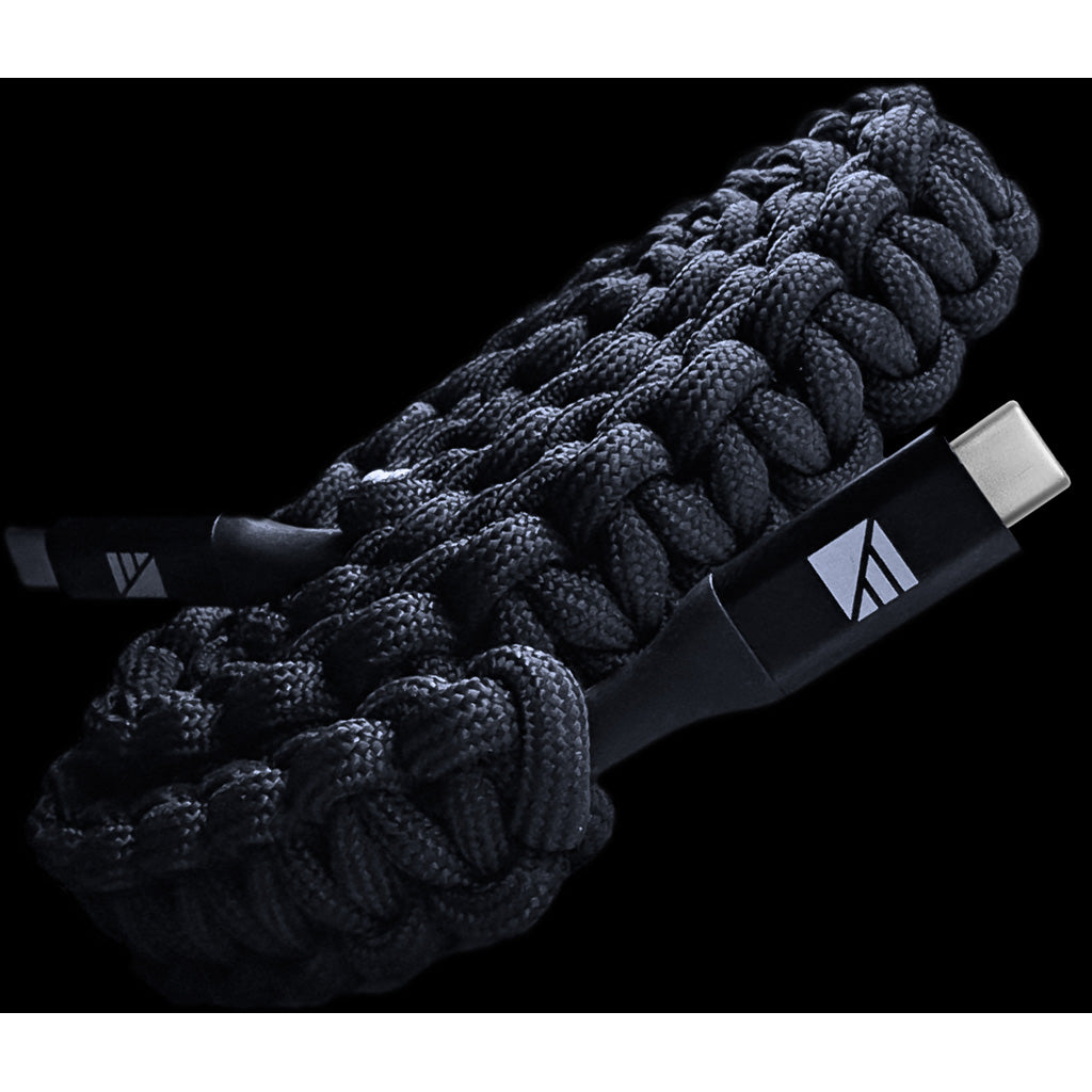 Dark Energy USB C to C Paracord Cable Black - Part Number 1301857