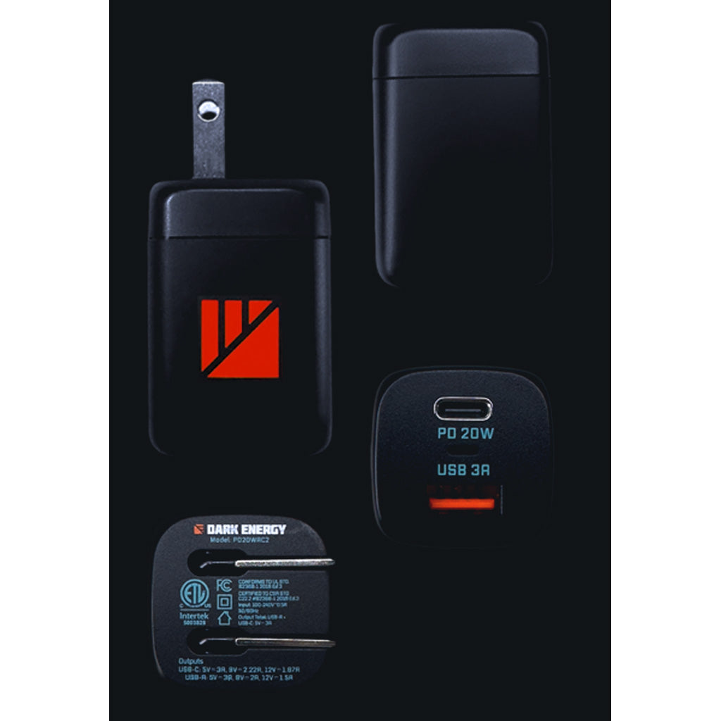 Dark Energy PD 20W Wall Adaptor - Fast Charging with Dual Ports