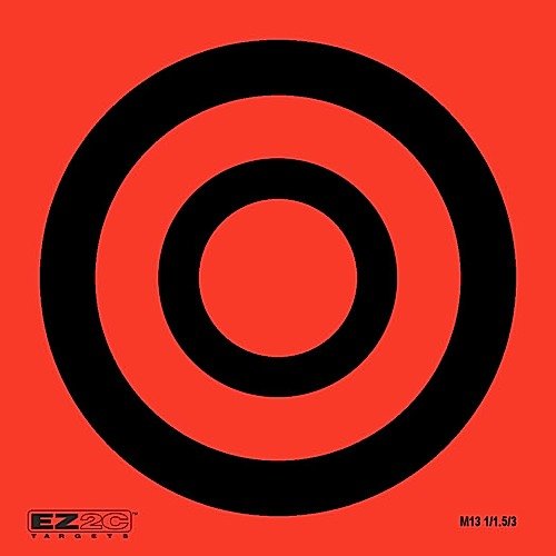25 EZ2C Mini Shooting Targets Bright Fluorescent Self-Adhesive 3.5"x3.5" (25 count)