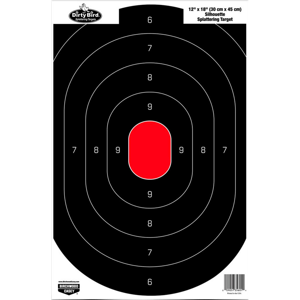 Birchwood Casey Dirty Bird Silhouette Target 12 x 18 in. Black &amp; Red 100 Pack