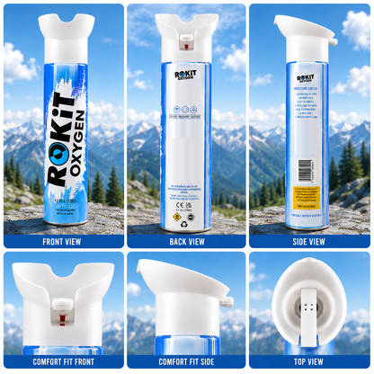 ROKiT Oxygen 10.4L | 6 Pack | 99.9% Pure Oxygen | 220+ Inhalations Each
