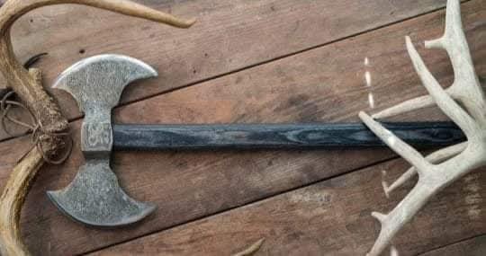 Double Sided Battle Axe for Medieval Collector Display