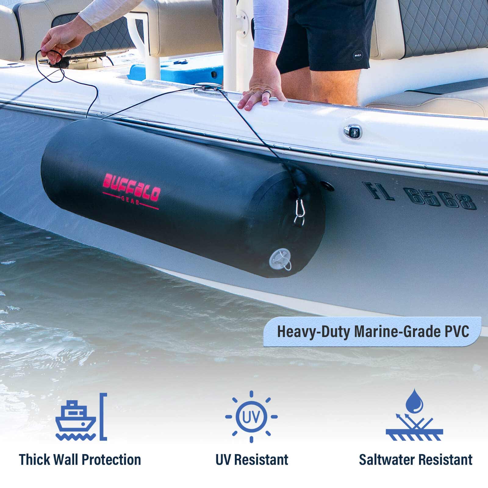 11.8" x 39.4" Inflatable Boat Fender with Electric Pump