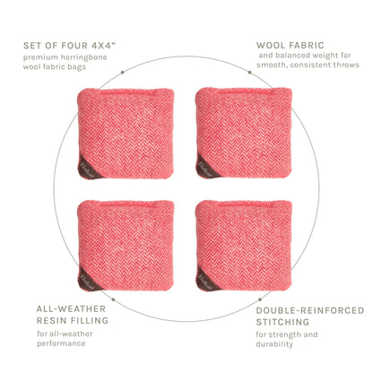 4-in Travel Herringbone Cornhole Bags | Premium All-Weather Collection