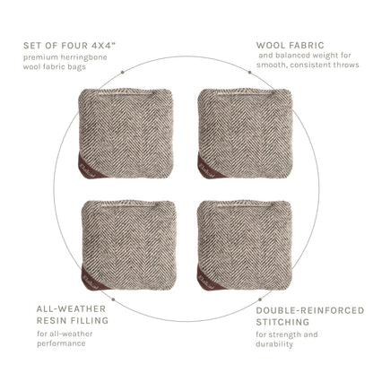 4-in Travel Herringbone Cornhole Bags | Premium All-Weather Collection