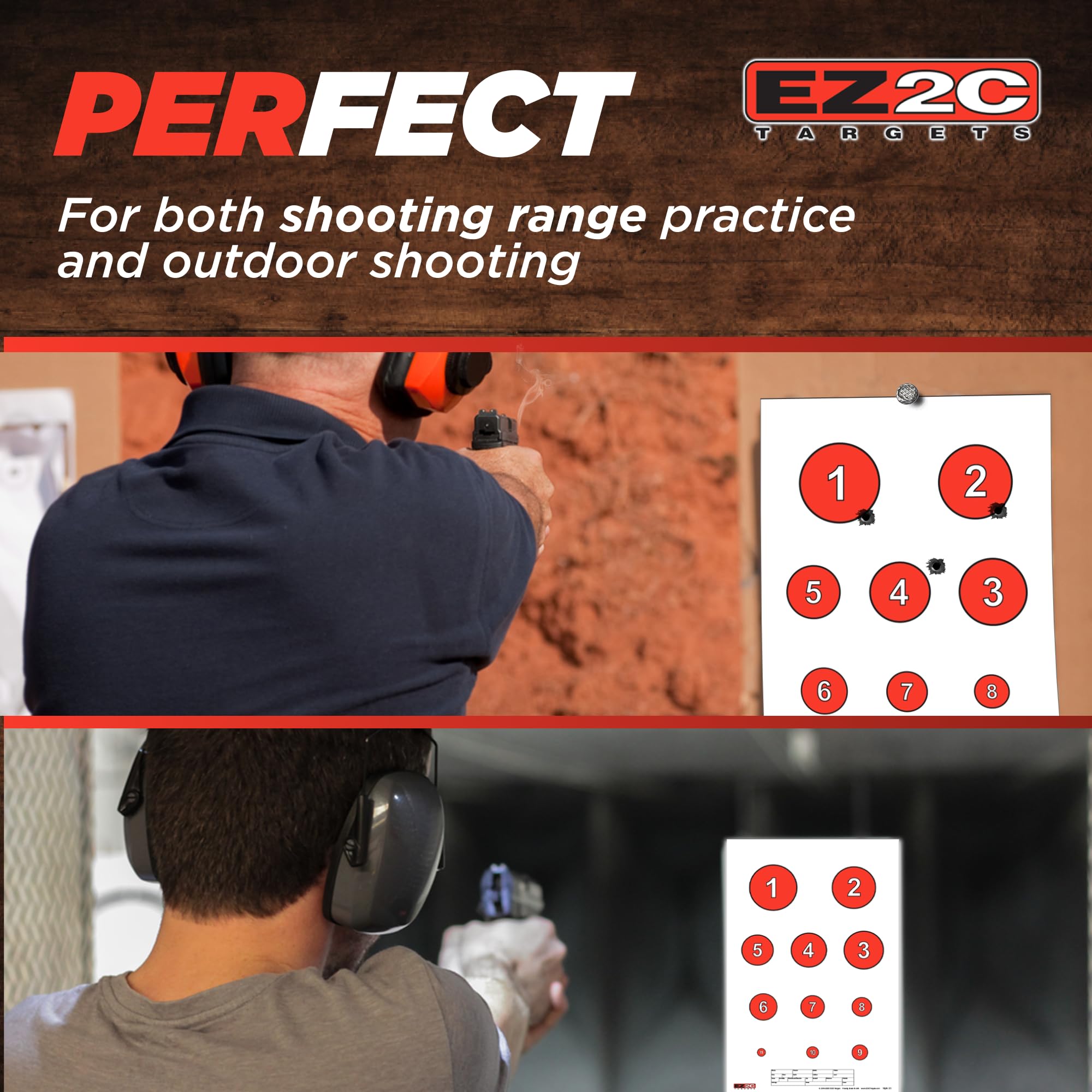 EZ2C Four Fun Game Styles: Paper Targets Shooting Range 11"x17" USA MADE