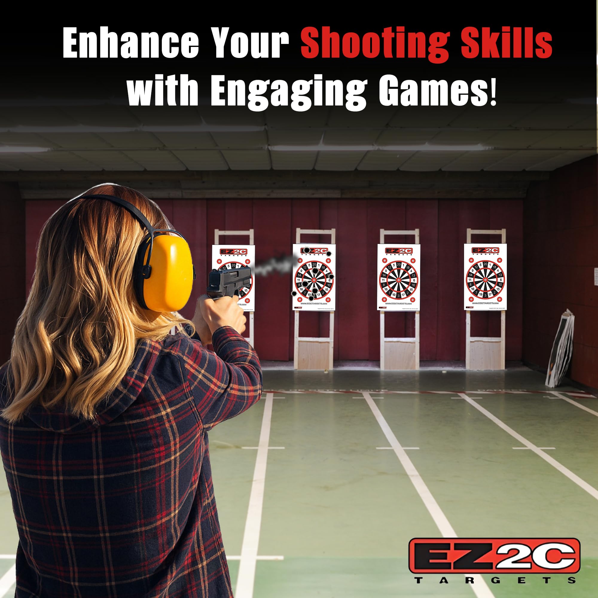 40 EZ2C Targets: Four Fun Game Styles Paper Targets 11"x17" USA MADE
