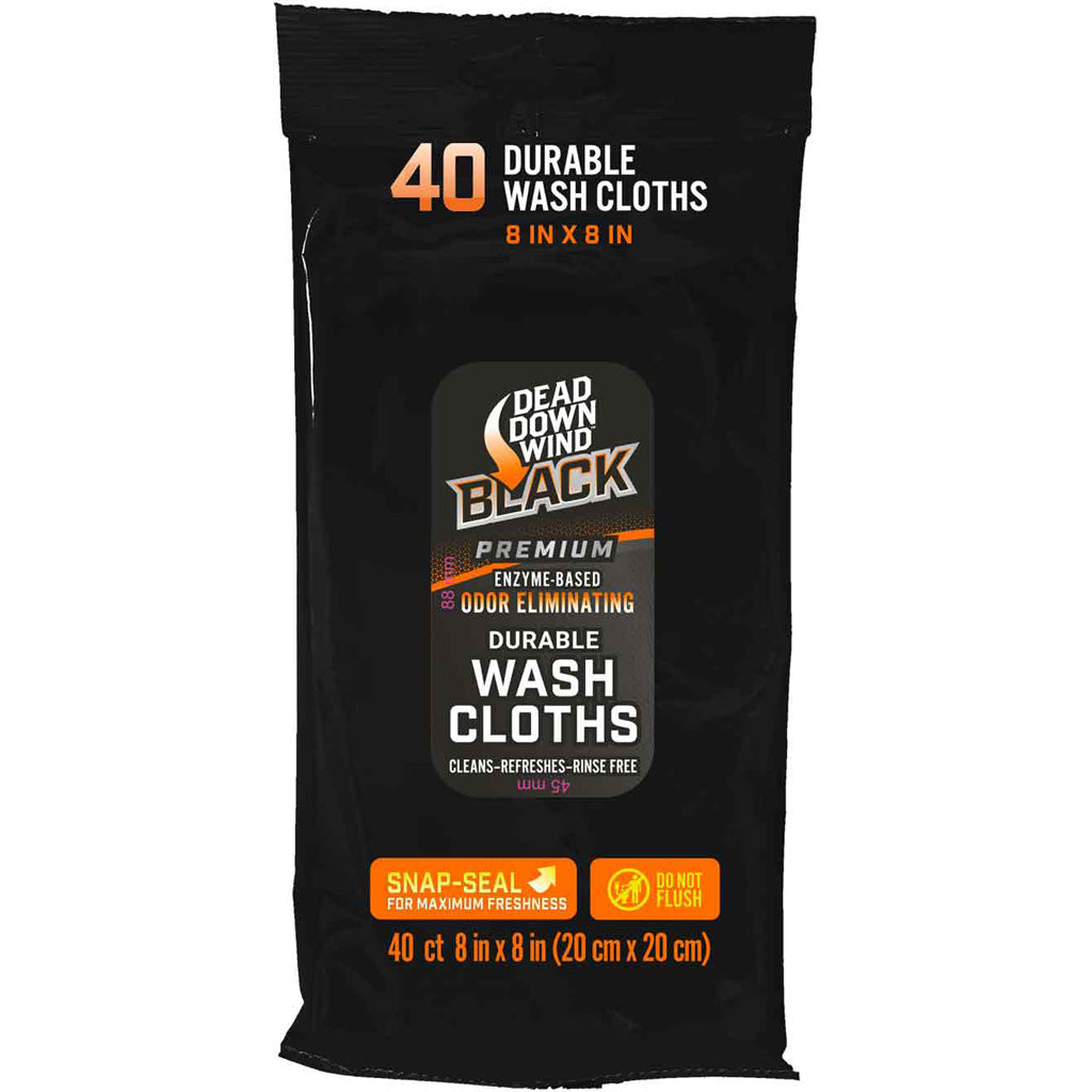 Dead Down Wind BLACK Premium Field Wash Cloths 40 pk.