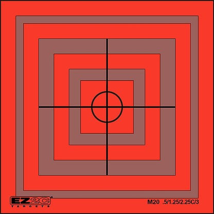 100 EZ2C Mini Shooting Targets, Bright Fluorescent Self-Adhesive 3.5" x 3.5" USA MADE (Pack of 100)