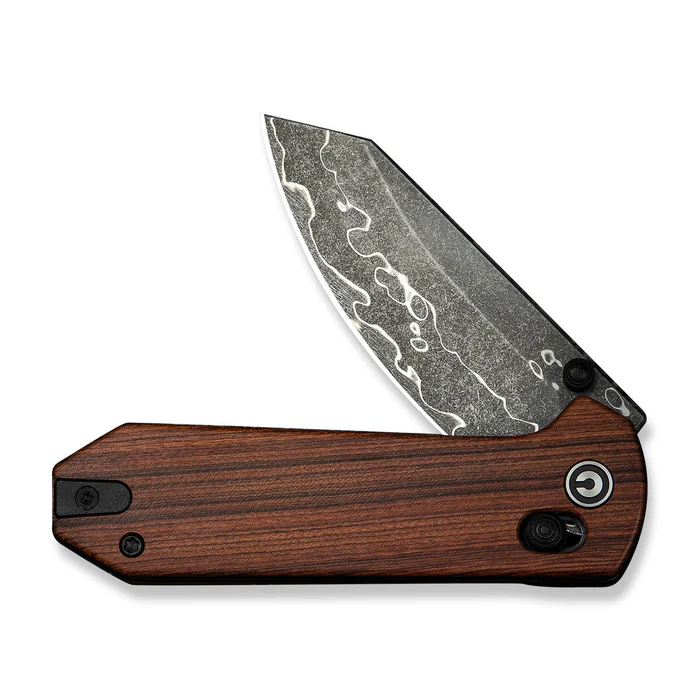 CIVIVI Yonder Thumb Stud &amp; Crossbar Lock Knife Guibourtia Wood Handle