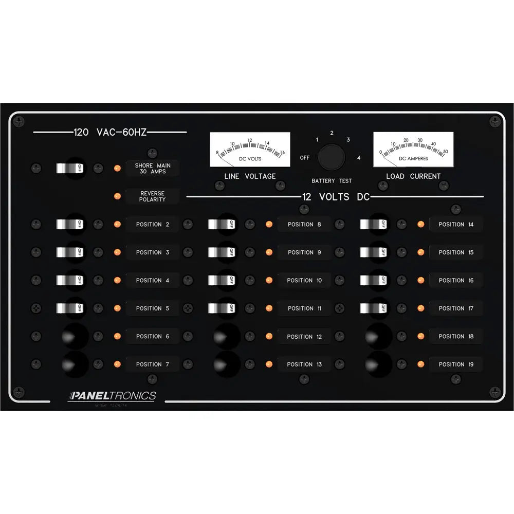 Paneltronics Standard Panel ACDC 19 Position Circuit Breaker wMeters ...