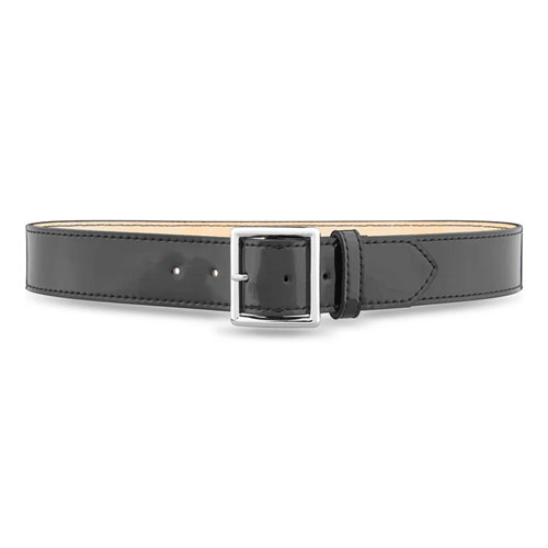 1-3/4 Hi-Gloss Leather Garrison Belt with Gold Buckle