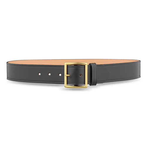 1-3/4 Plain Leather Garrison Belt with Gold Buckle