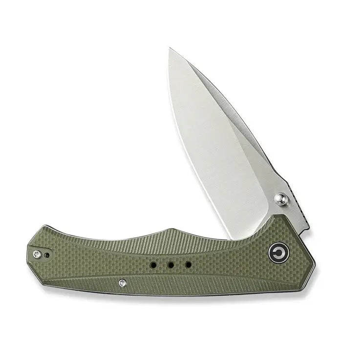 CIVIVI Photonix Flipper &amp; Thumb Stud Knife OD Green Coarse G10 Handle (3.7 Satin Finished 14C28N Blade) C23081B-2