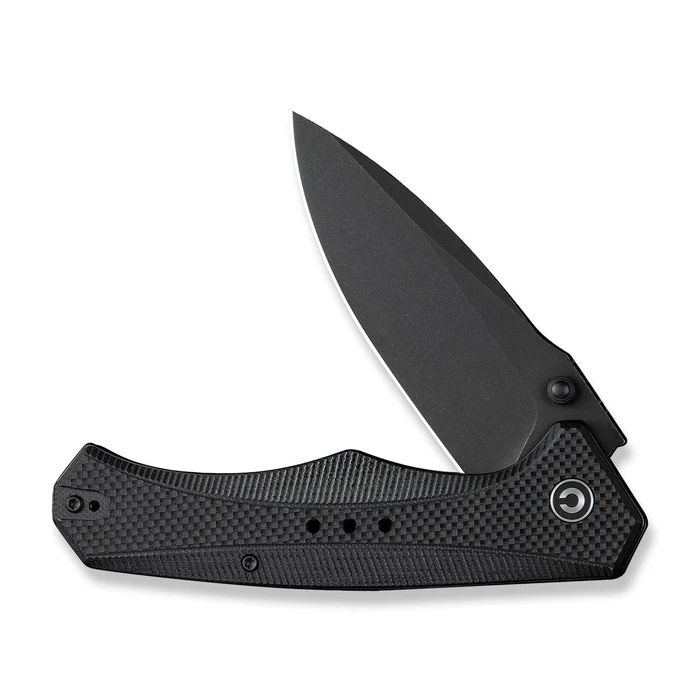 CIVIVI Photonix Flipper &amp; Thumb Stud Knife Black Coarse G10 Handle (3.7 Black Stonewashed 14C28N Blade) C23081B-1
