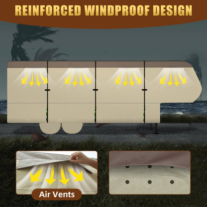 Umbrauto Umbrauto 5th Wheel RV Cover | 7-Layer Waterproof &amp; UV-Proof Camper Trailer Cover with Tire Covers, Tongue Jack Cover &amp; Windproof Ropes
