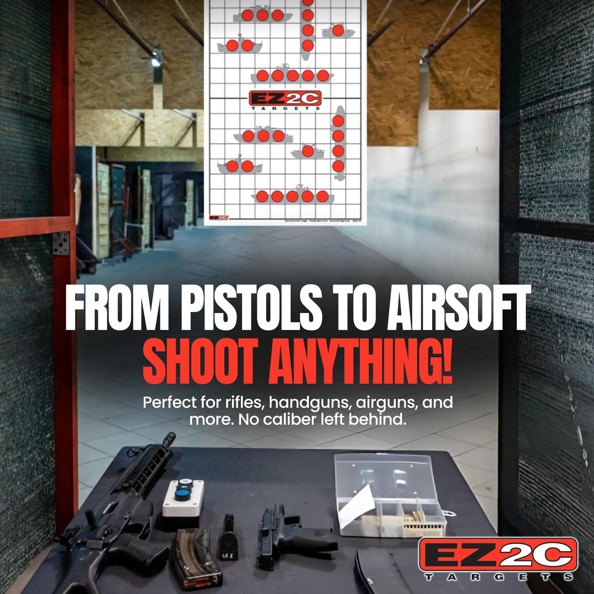 EZ2C Four Fun Game Styles: Paper Targets Shooting Range 11"x17" USA MADE
