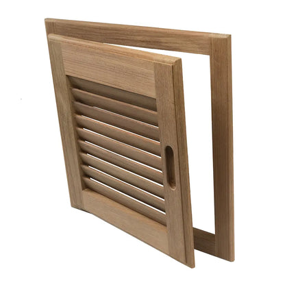 Whitecap Teak Louvered Door &amp; Frame - Right Hand - 15" x 15" [60722]
