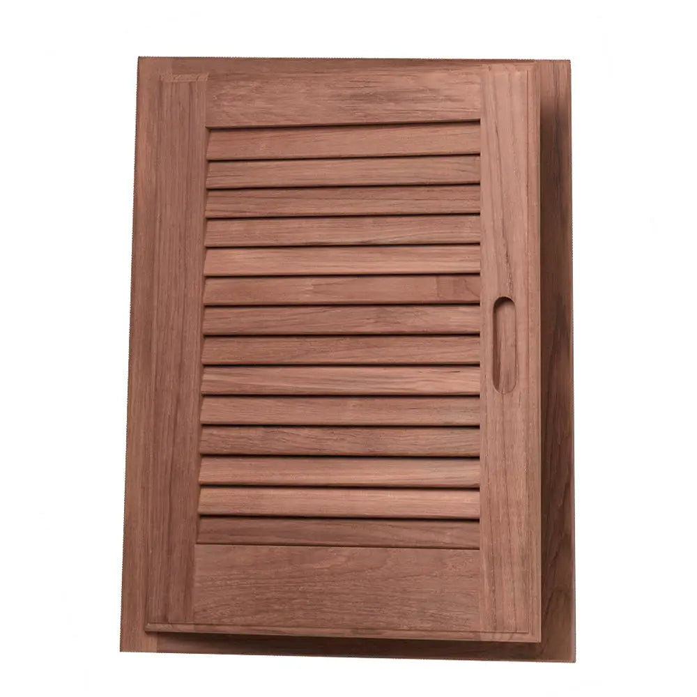 Whitecap Teak Louvered Door &amp; Frame - Left Hand - 15" x 20" [60725]